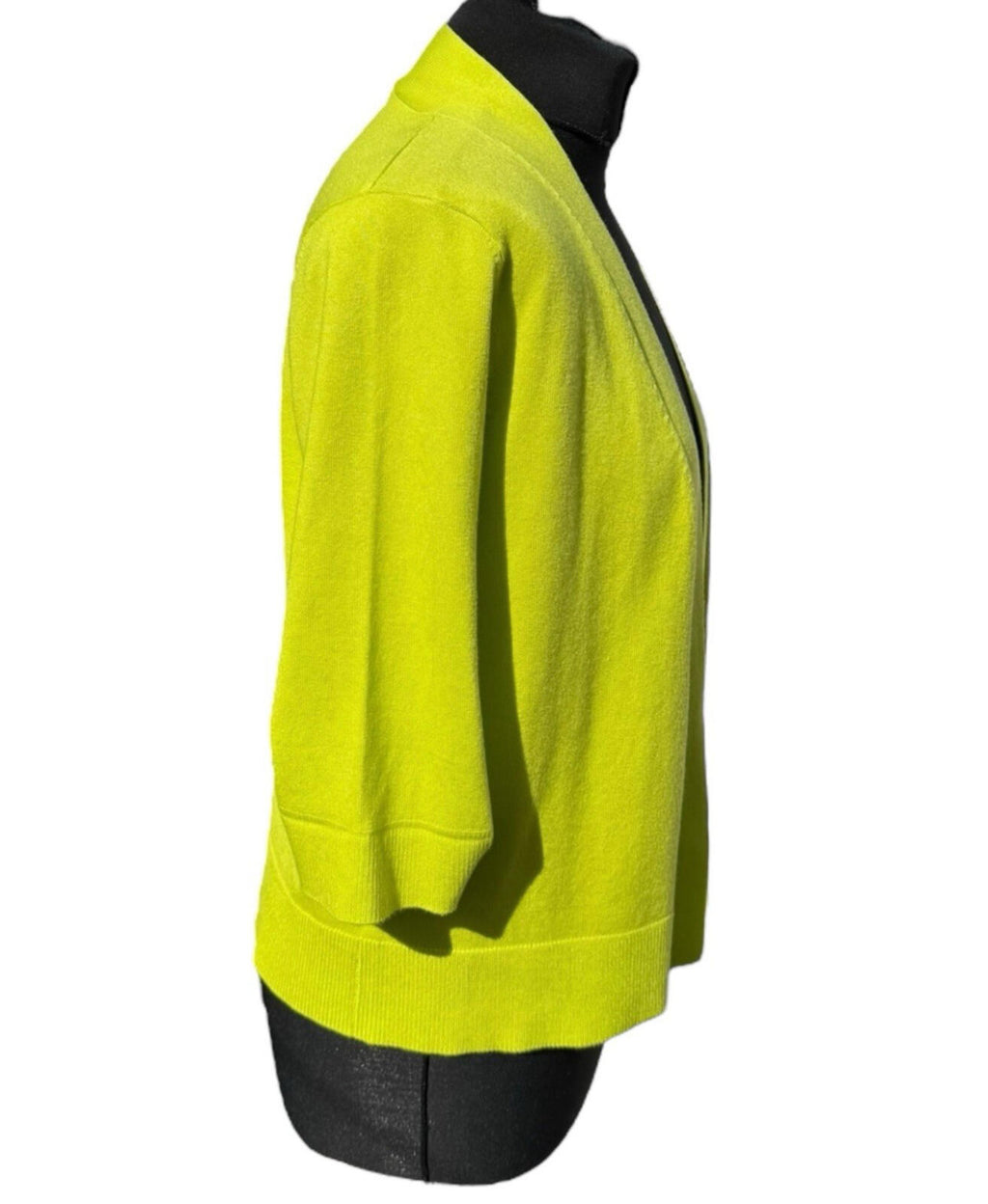TRU Collection Neon Yellow Cardigan Open Front Women’s UK Size L