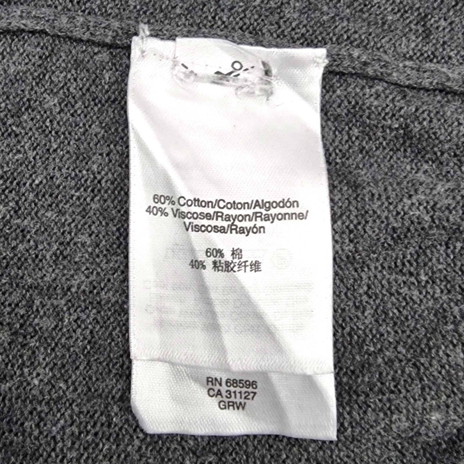 DKNY Knit Jumper Men's UK Size XL Grey Long Sleeve V-Neck Sweater Pullover