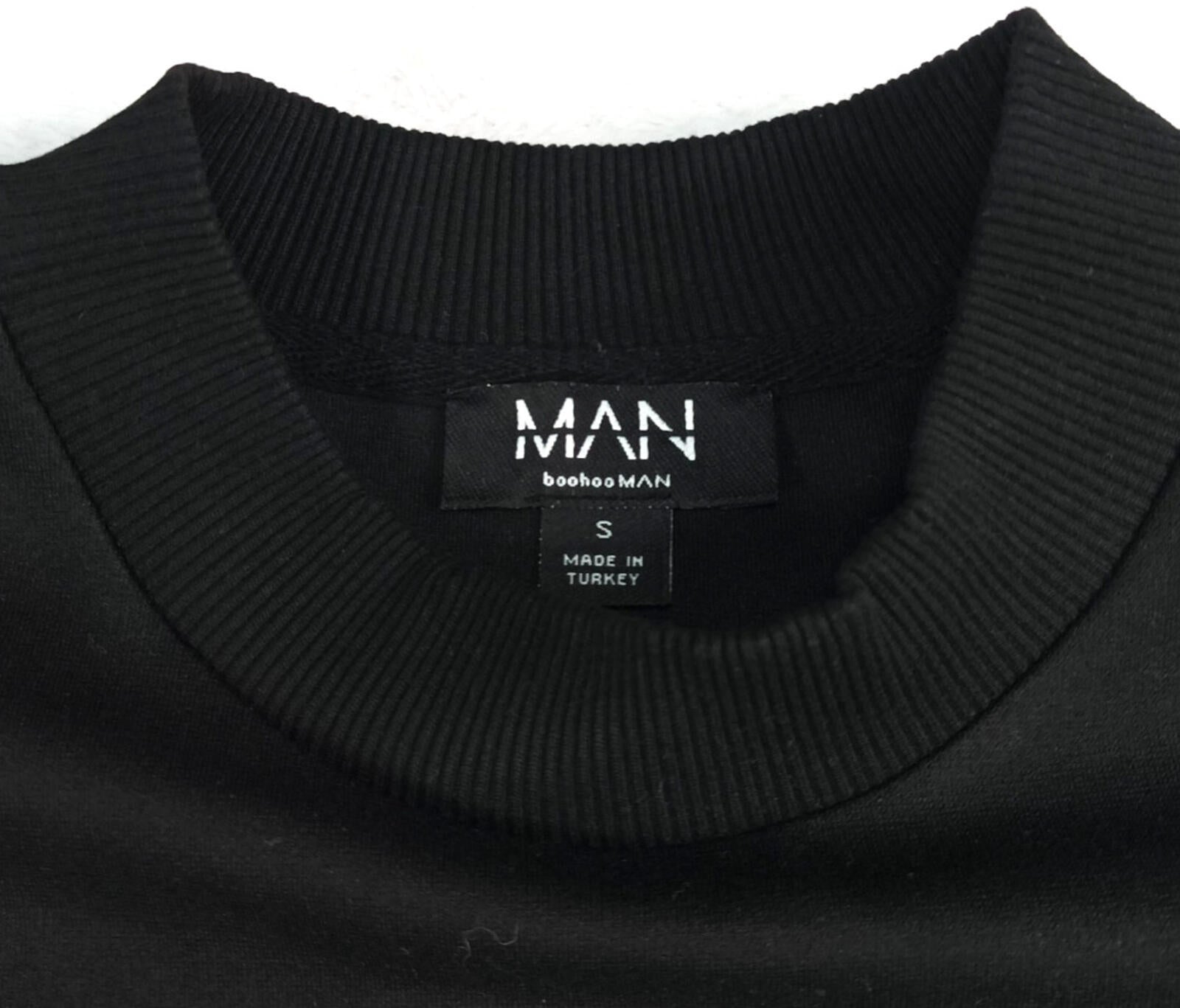 Boohoo Man T-Shirt Men's UK Size S Black Crew Neck Oversized Easy Care