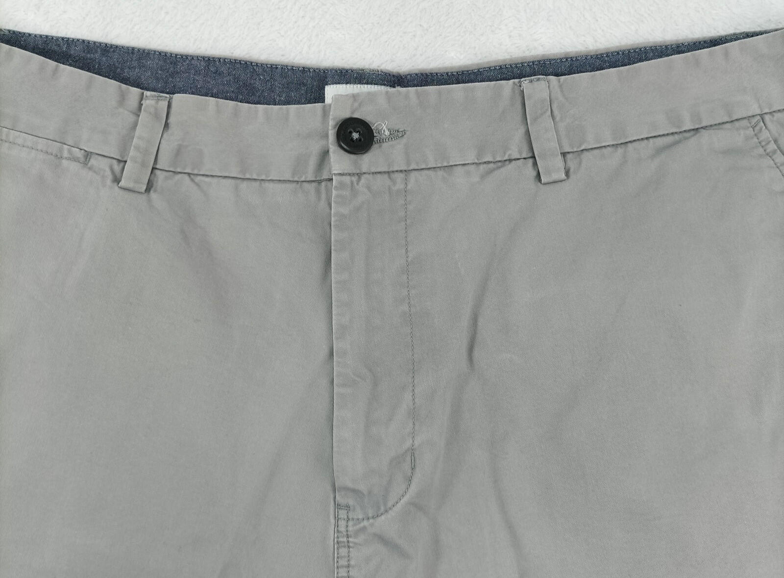Next Chino Shorts Men's UK Size 38W Grey 100% Cotton Zip Front Pockets