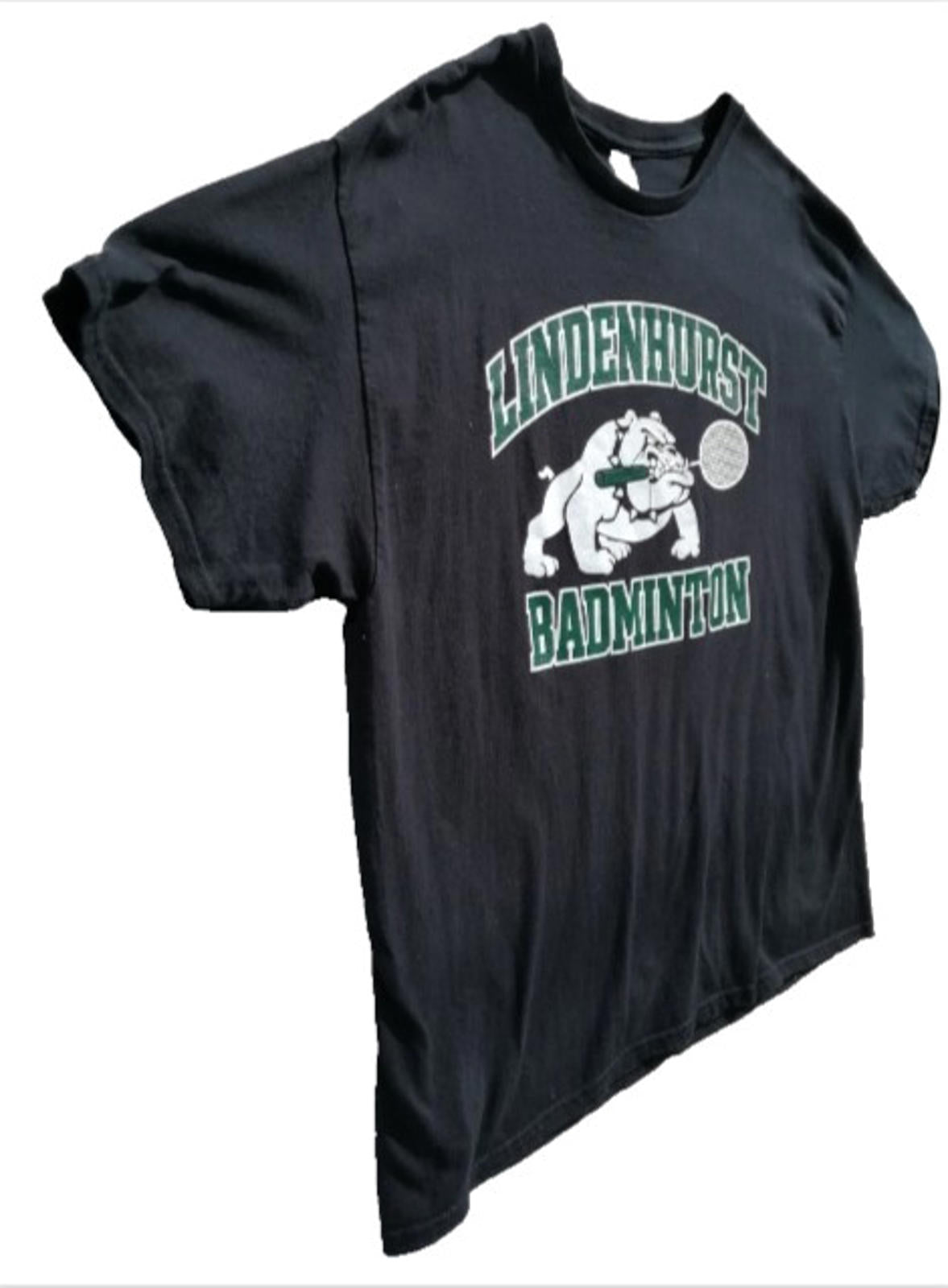Lindenhurst Badminton Graphic Print T-Shirt Men's Size XL Black 100% Cotton