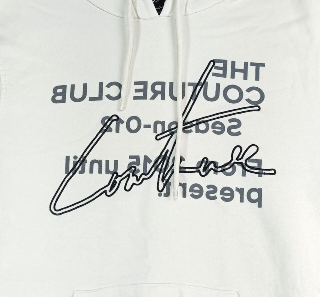 The Couture Club Hoodie Men's UK Size S White Jersey  Pockets Logo Embroidered