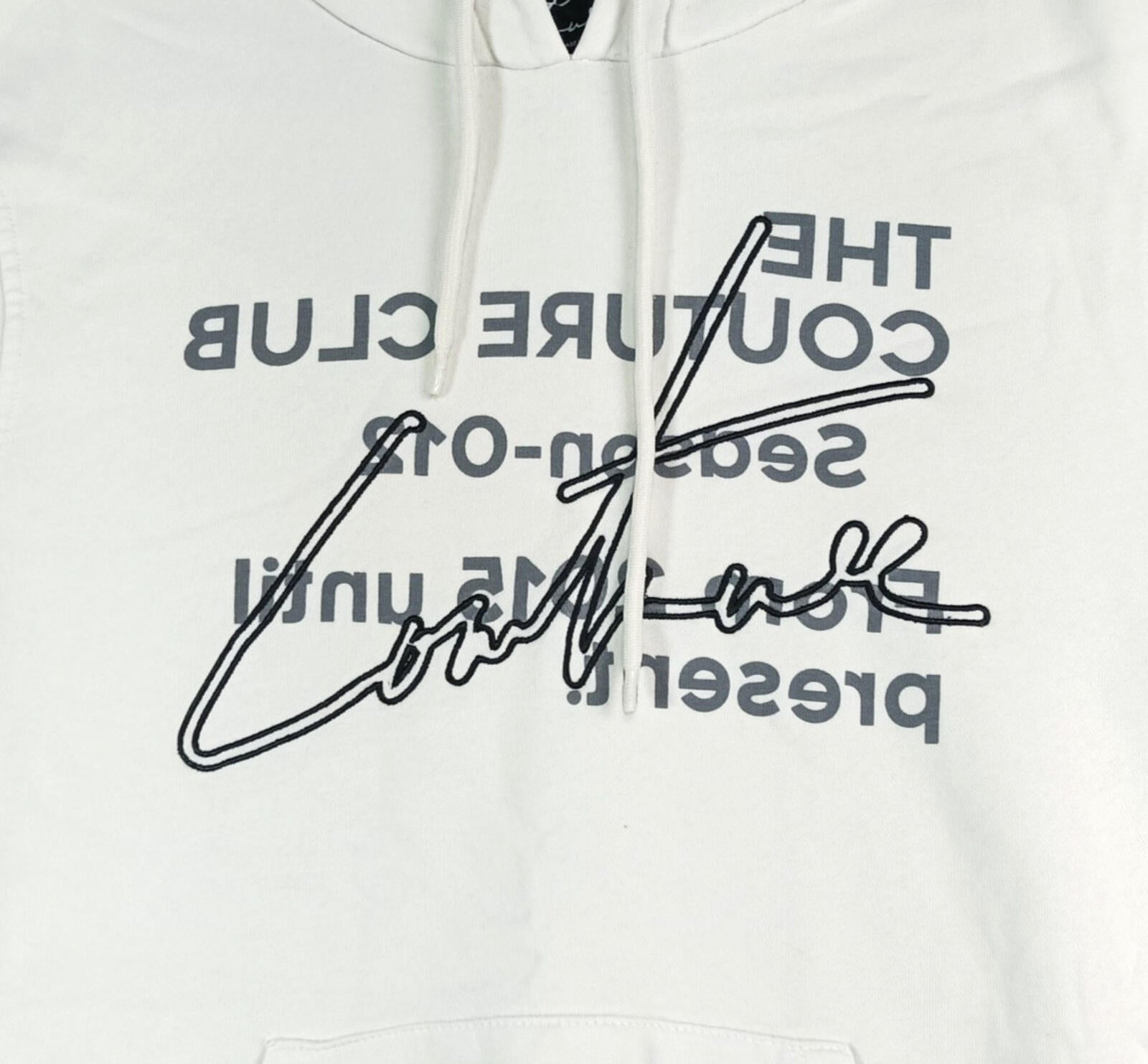 The Couture Club Hoodie Men's UK Size S White Jersey  Pockets Logo Embroidered