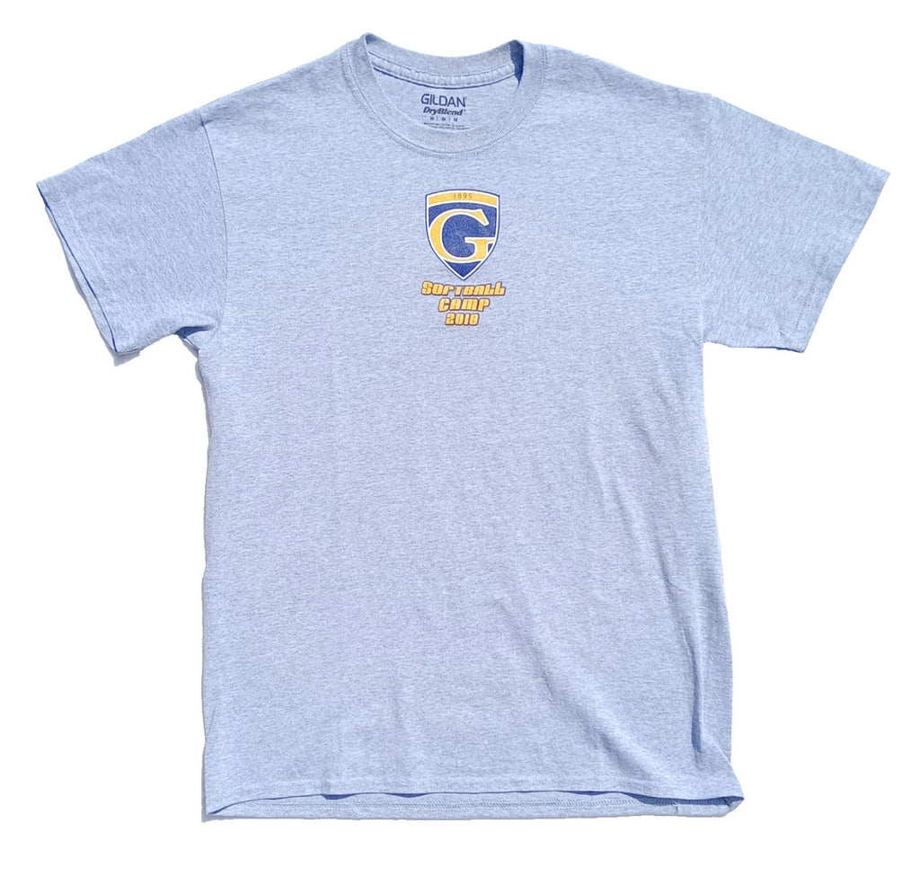 Softball Camp Graphic Print T-Shirt Men's UK Size M Grey Crew Neck Cotton Mix