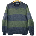 Nautica Knit Jumper Men's UK Size M Blue Long Sleeve Easy Care V-Neck Chunky