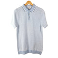 Next Knit Polo Shirt Men's UK Size S Textured Sky Blue Short Sleeve 100% Cotton