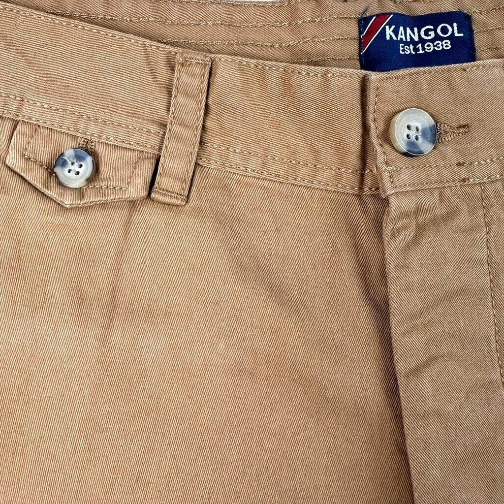 Kangol Chino Shorts Men's UK Size 2XL Brown Button Front Casual 100% Cotton W40