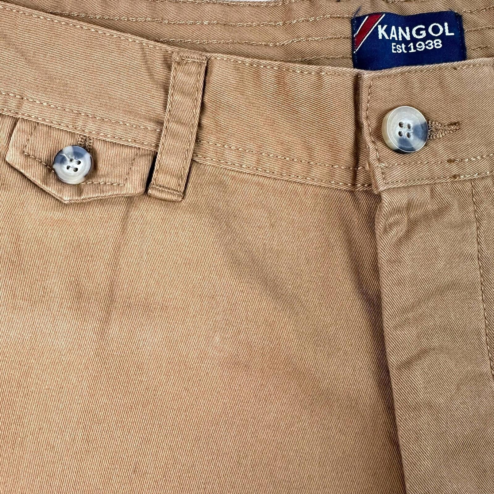 Kangol Chino Shorts Men's UK Size 2XL Brown Button Front Casual 100% Cotton W40