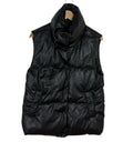 Stradivarius Faux Leather Gillet Jacket Women’s UK Size XS Padded Pockets Black