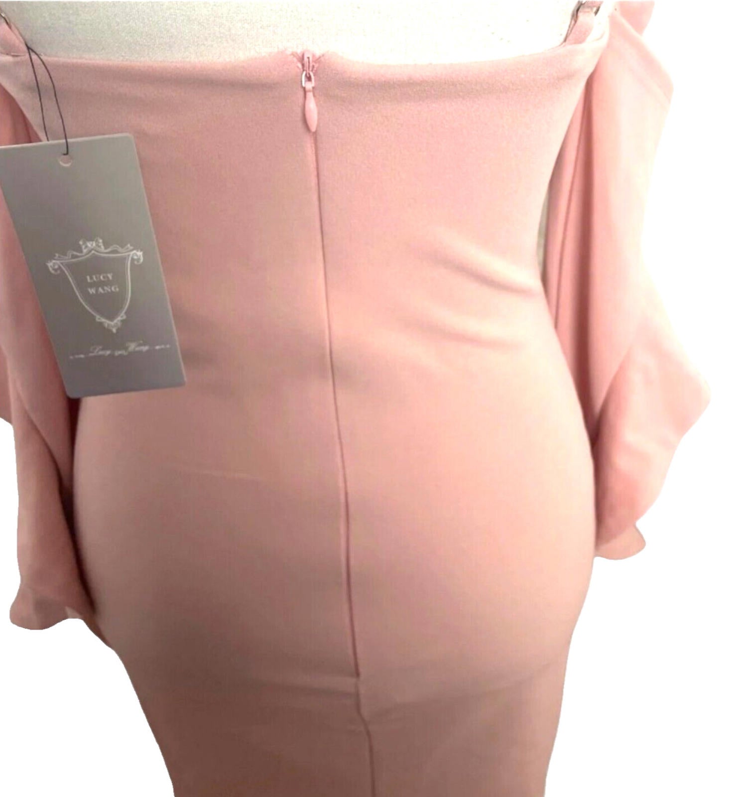 Lucy Wang Mini Dress Pink Off Shoulder Fitted Stretch Women's UK Size S (8)