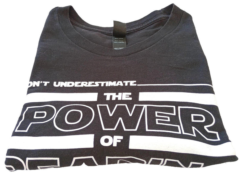 Graphic Print T-Shirt Men's UK Size L Black Crew Neck 100% Cotton Read Novelty
