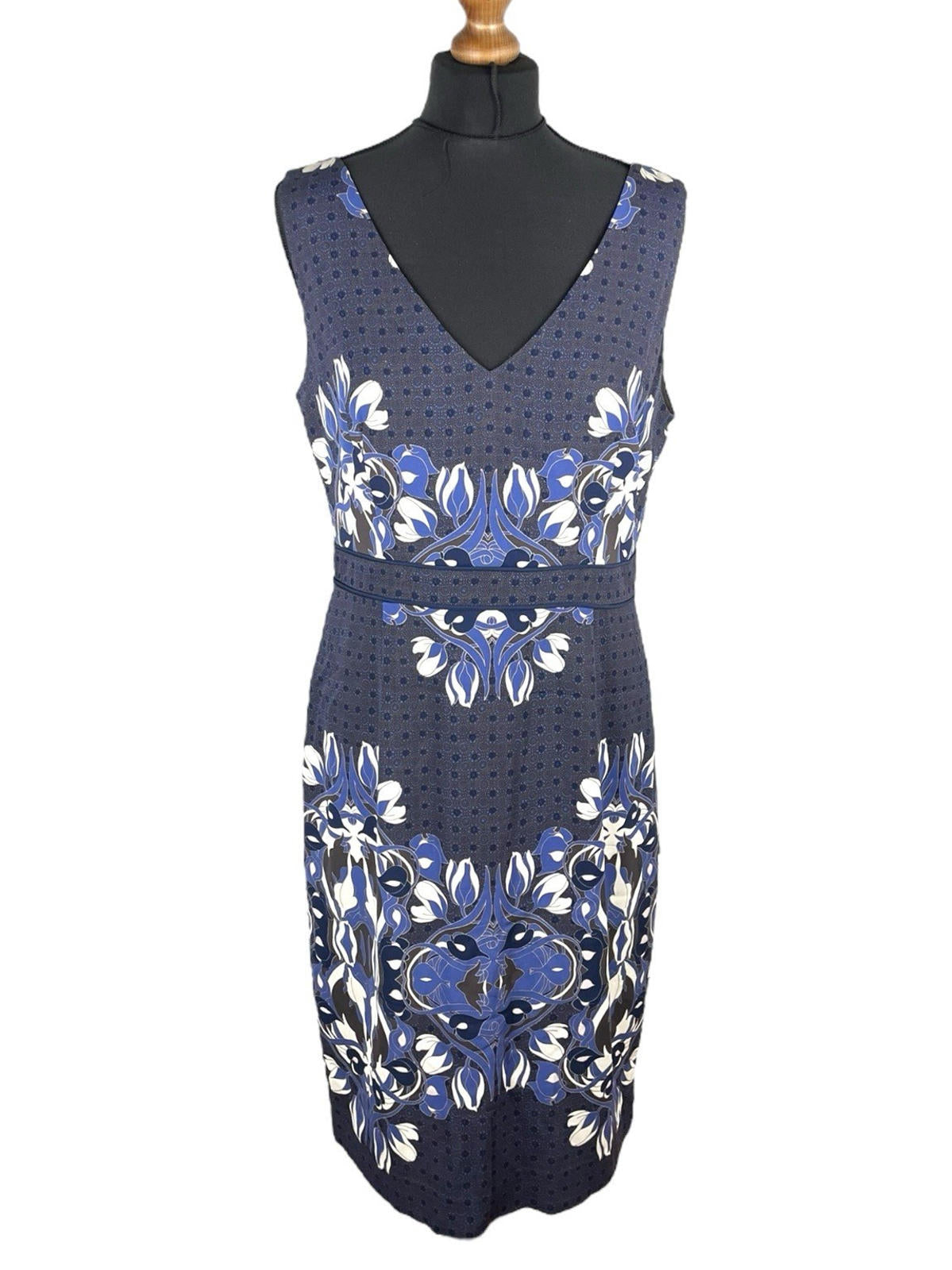 Tory Burch Piera Printed Matte-Satin Dress Designer Women’s UK Size 10
