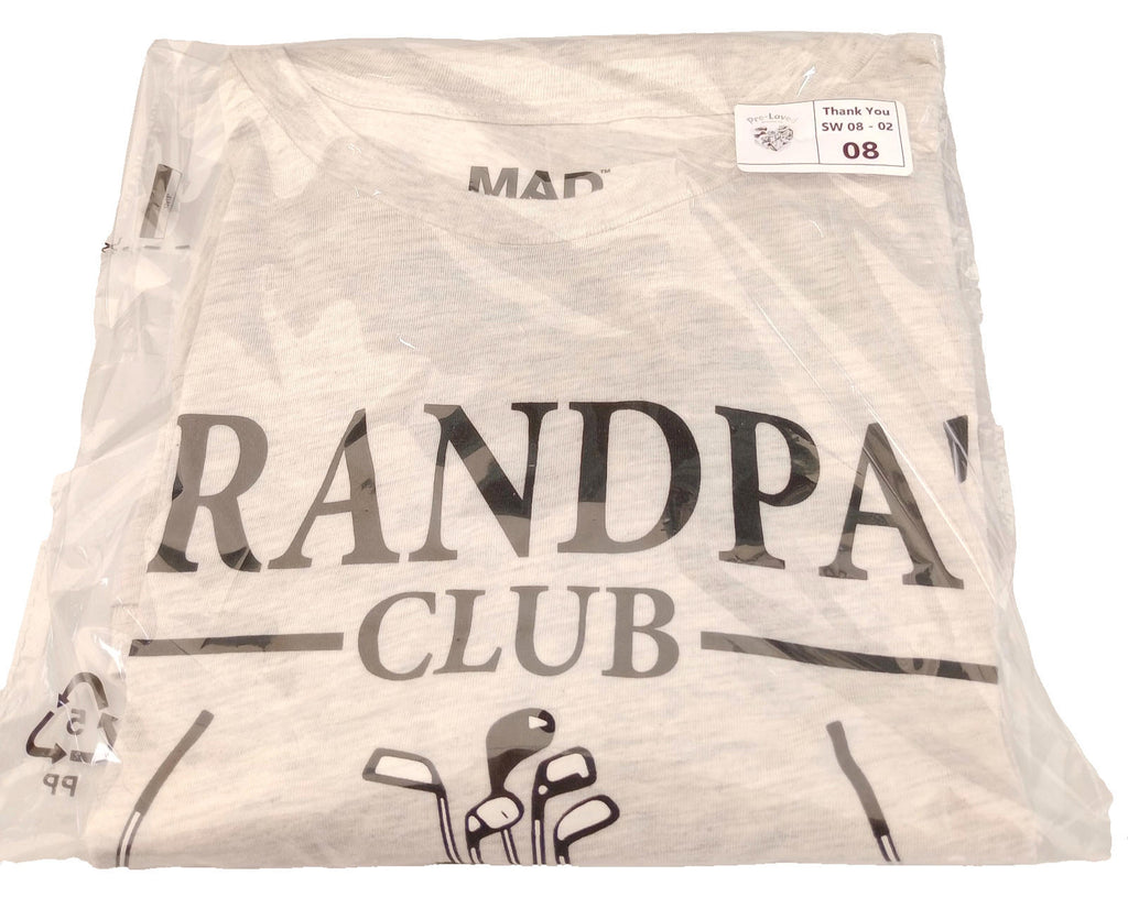 Grandpa's Club Golf Graphic Print T-Shirt Men's UK Size 2XL Grey Crew Neck
