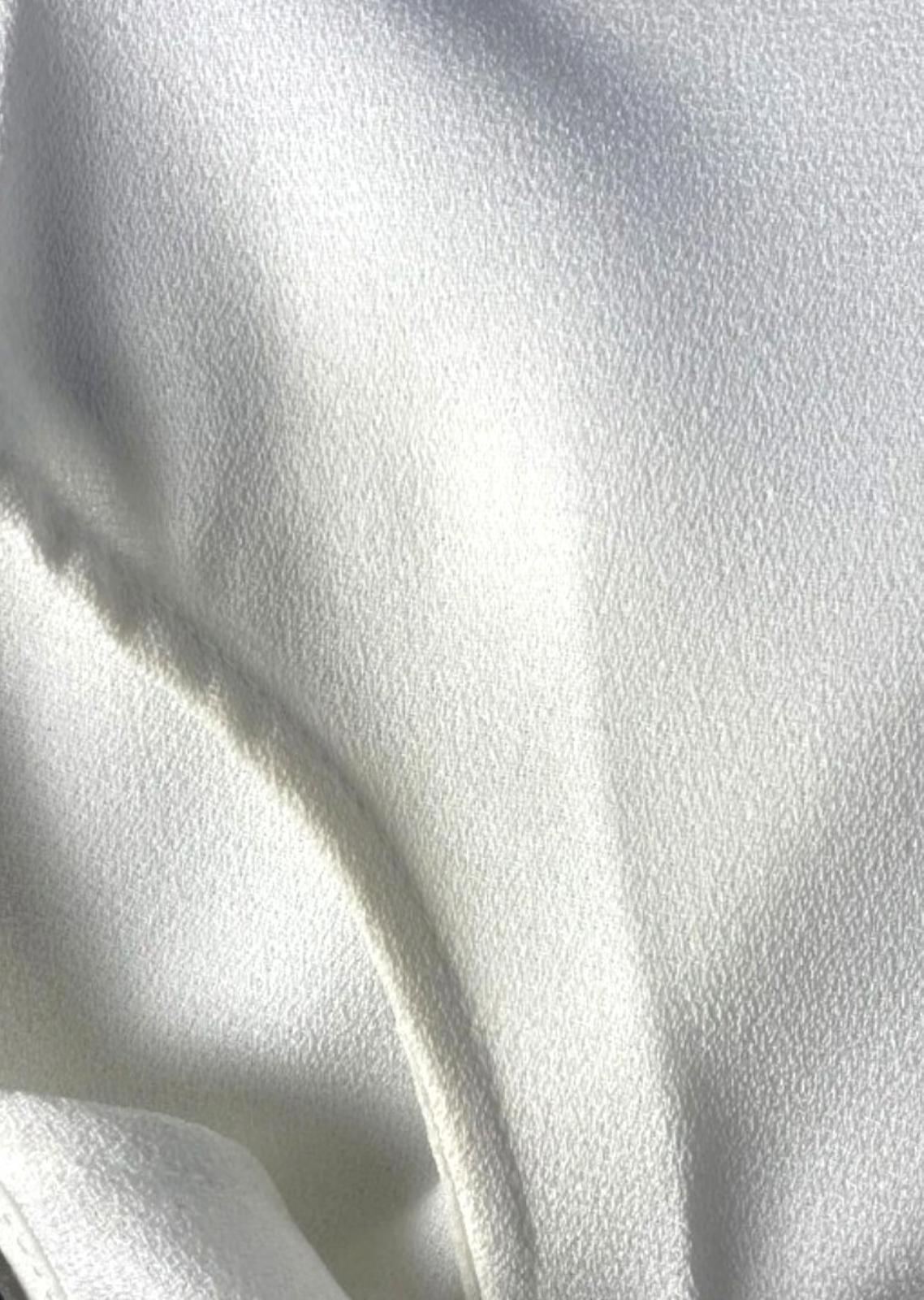 Zara Vest Top Blouse White Satin Ruffled Collar Women's UK Size M
