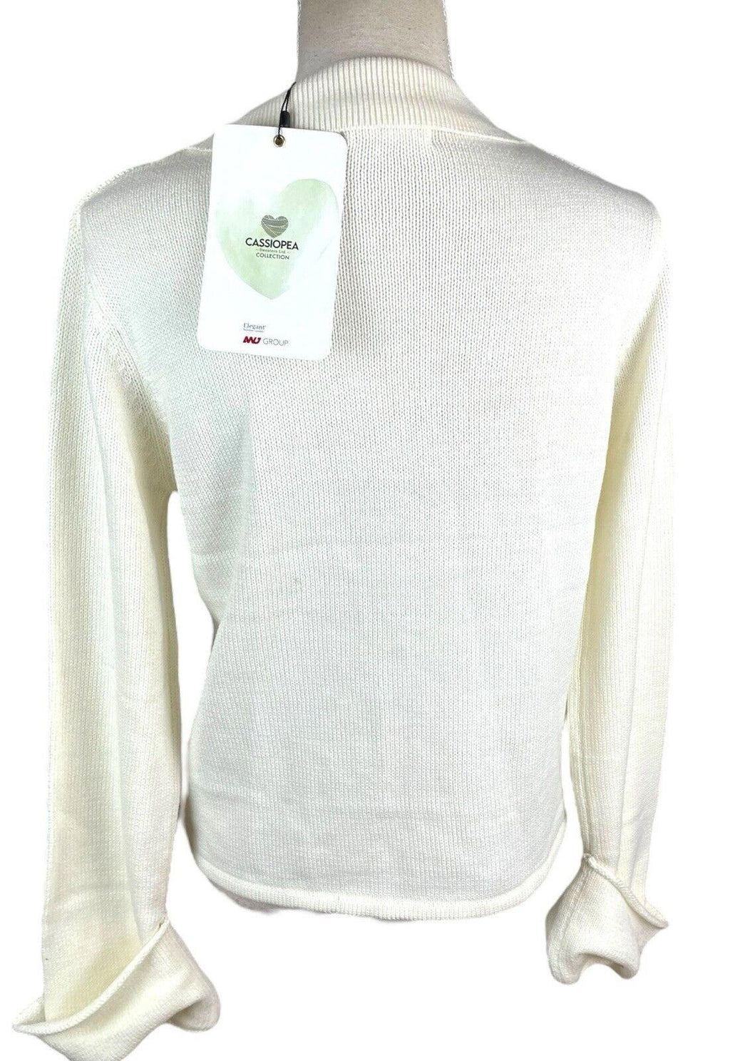 Cassiopea Cream Knitted Cardigan Tie Front Collared Women’s UK Size S