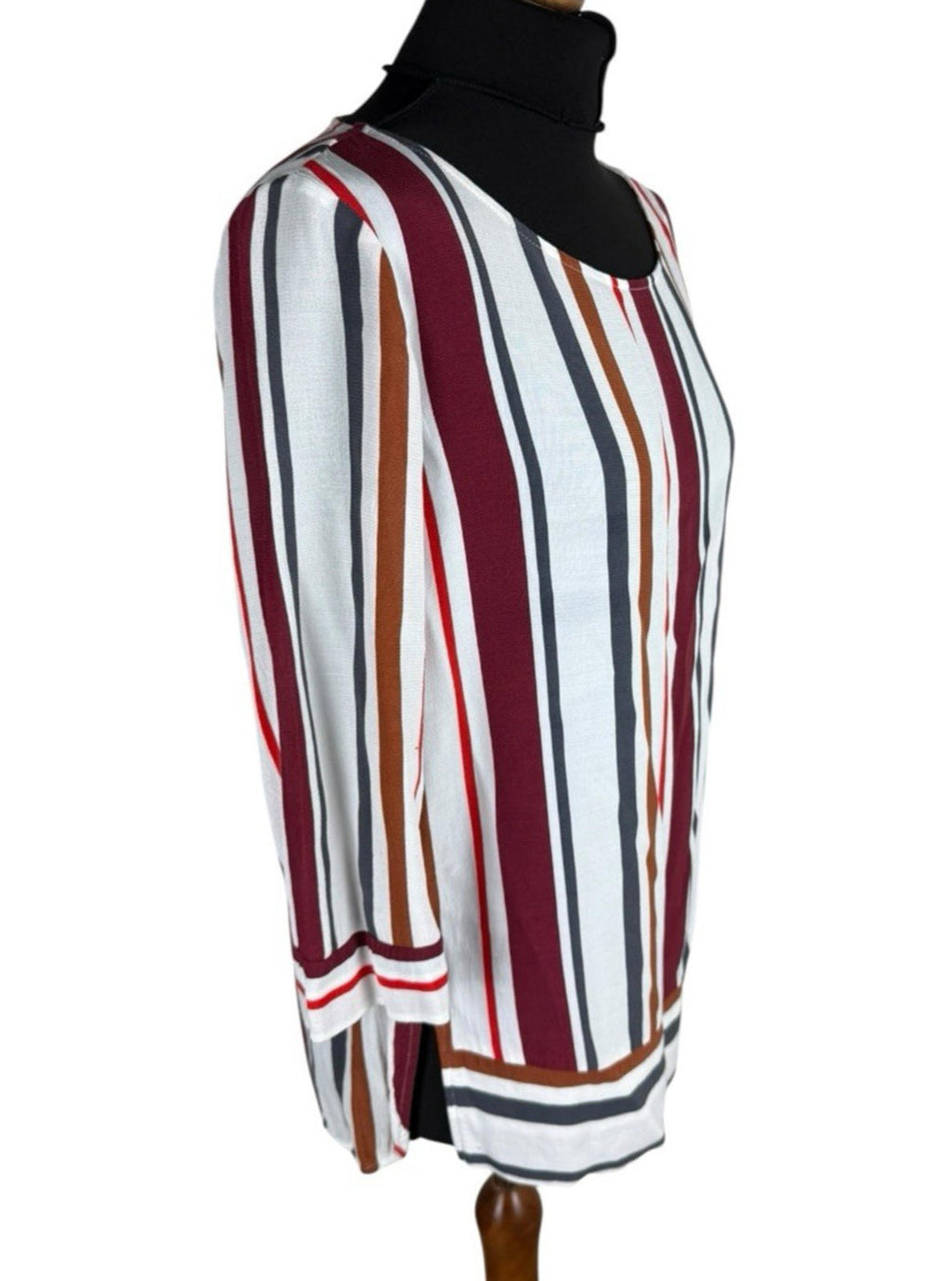 Next Stripe Blouse 3/4 Sleeve Round Neck Women’s UK Size 12