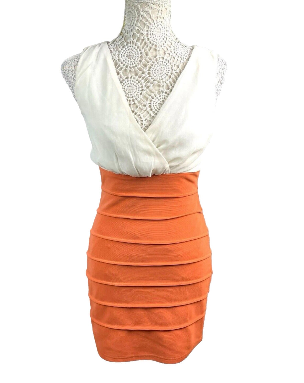 AX Paris Burnt Orange Midi Dress Bodycon Women’s UK Size 10