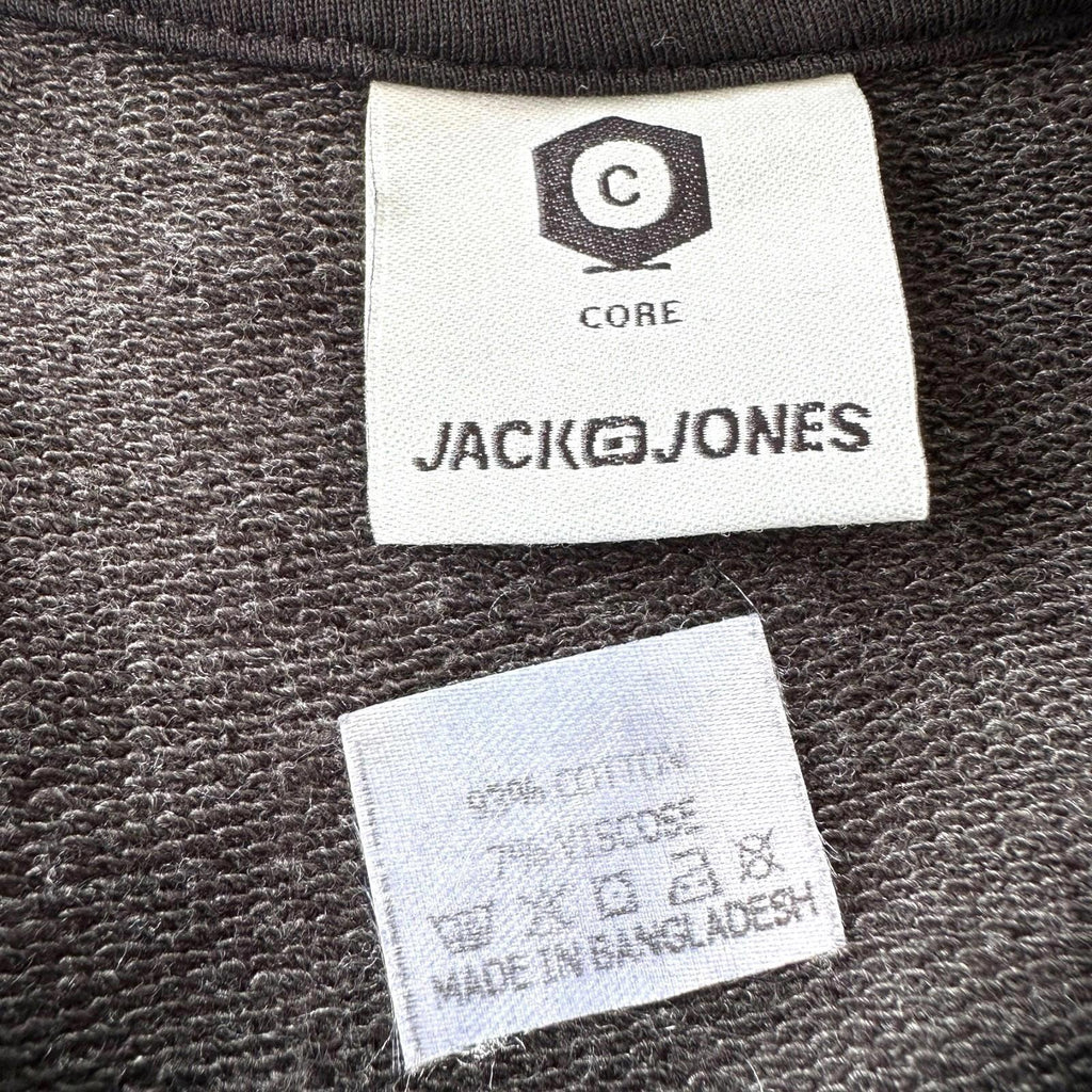 Jack & Jones Jumper Men's UK Size XS Black Rubber Logo Crew Neck