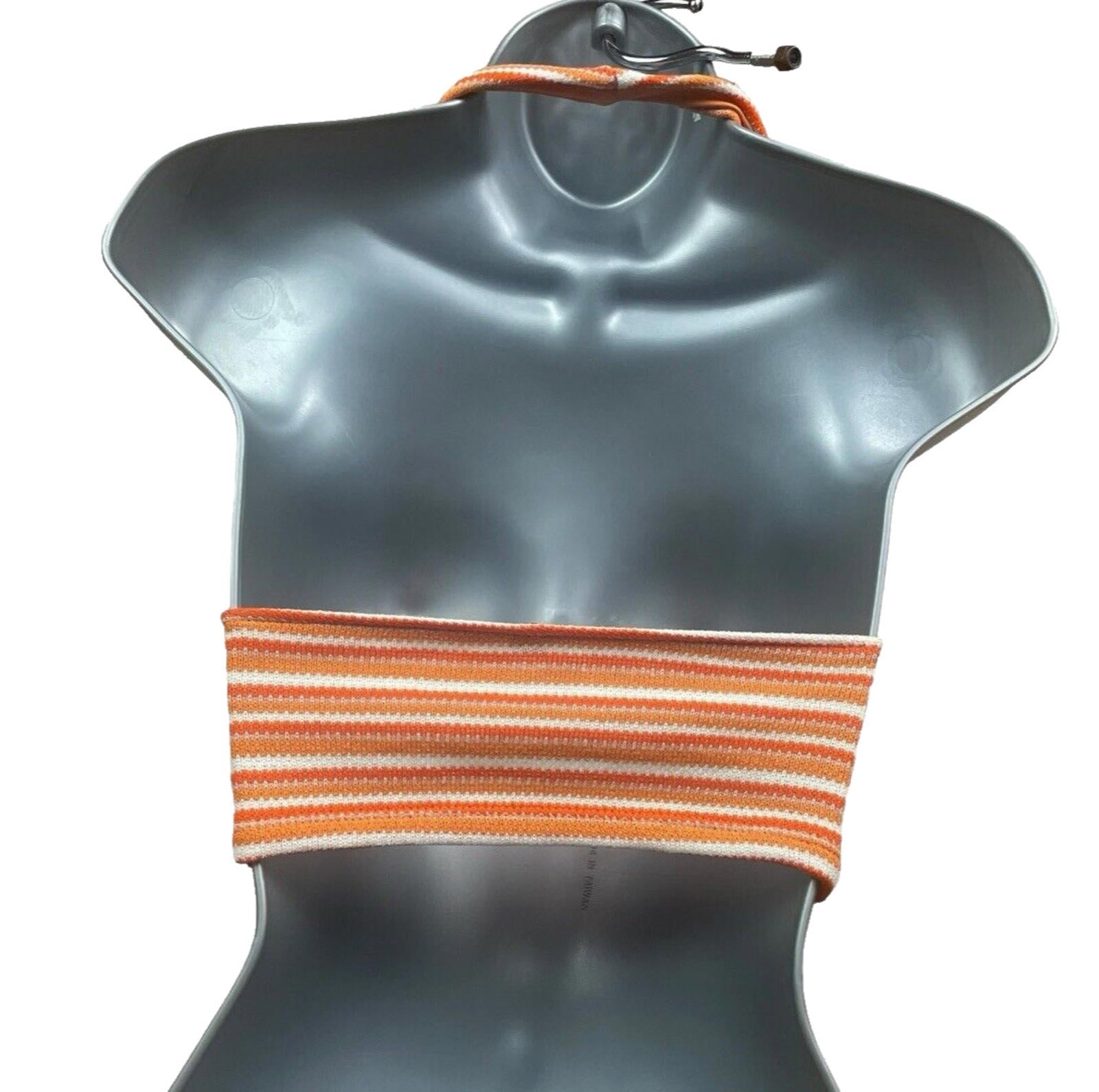 Divided Halterneck Croptop Orange Stripe Women’s UK Size XS