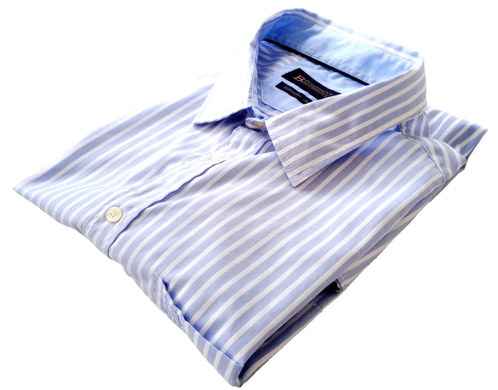 Broadbents & Boothroyds Shirt Men's UK Size 2XL Blue Stripe 100% Cotton Pocket