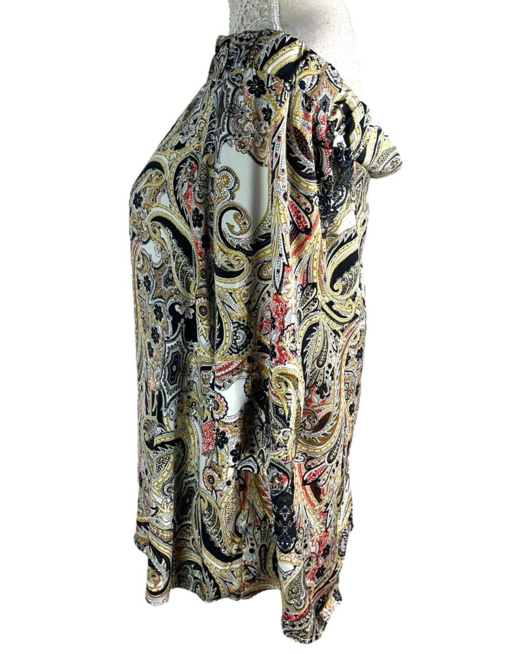 River Island Multicolour Satin Top Paisley Off Shoulder Women’s UK Size 14