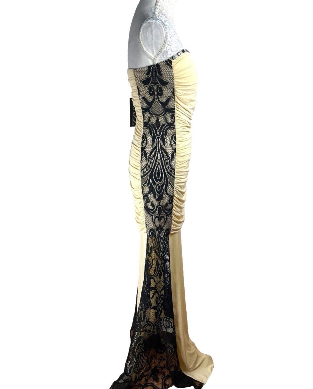 Nazz Collection Ballgown Dress Women's UK Size 14 Diamante Detail Ruched Prom