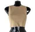 Zara Tan Knitted Crop Top Round Neck Tank Women’s UK Size S