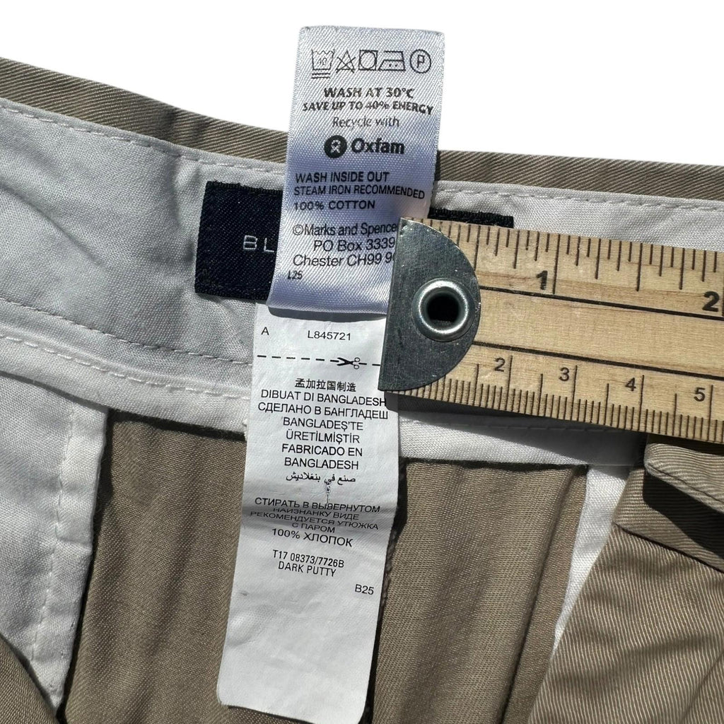 M&S Chino Shorts Men's UK Size 38" W Beige Smart 100% Cotton Summer
