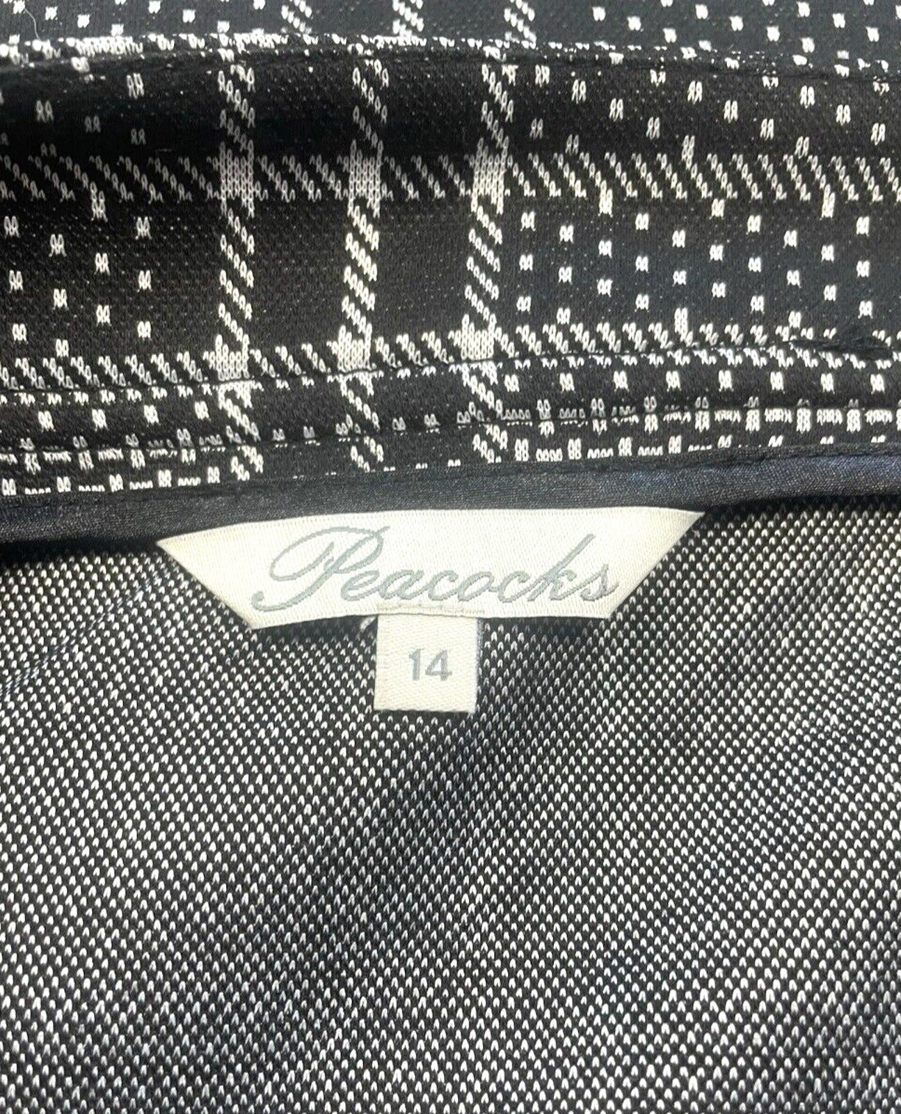Peacocks Black Tartan Print Mini Skirt Aline Mock Pocket Women’s UK Size 14