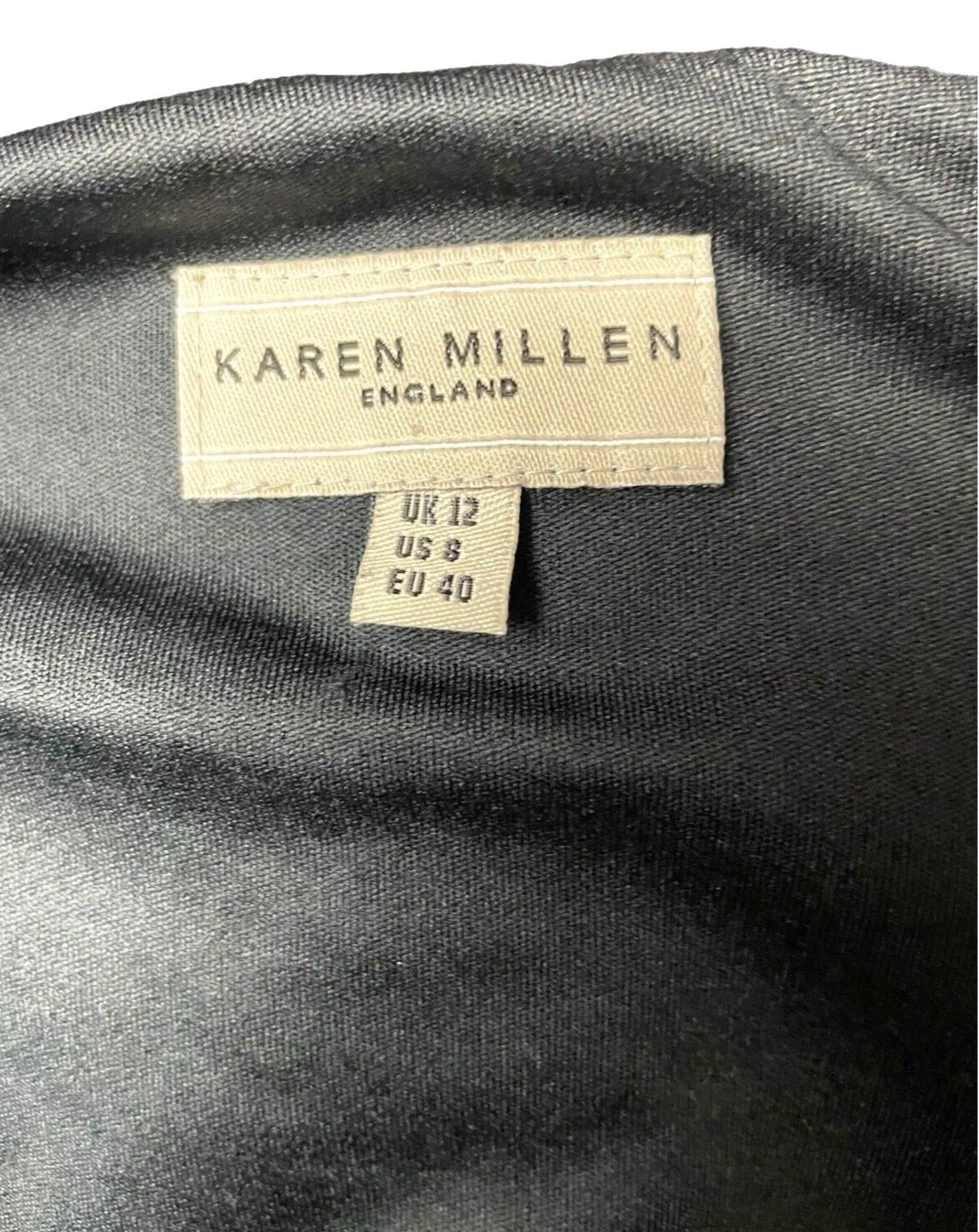 Karen Millen Black Midi Dress D-Ring Design Halterneck Women’s UK Size 12