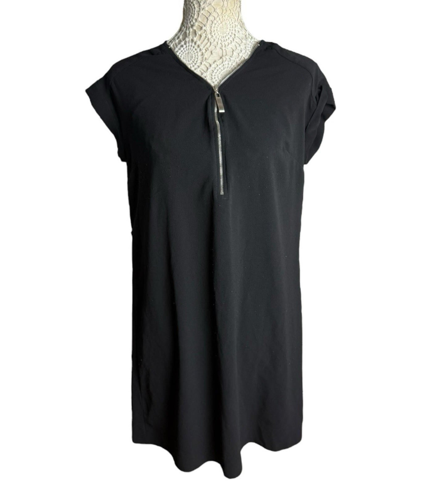 Papaya Black Long Top 1/4 Zip Short Sleeve Lightweight Women’s UK Size 10