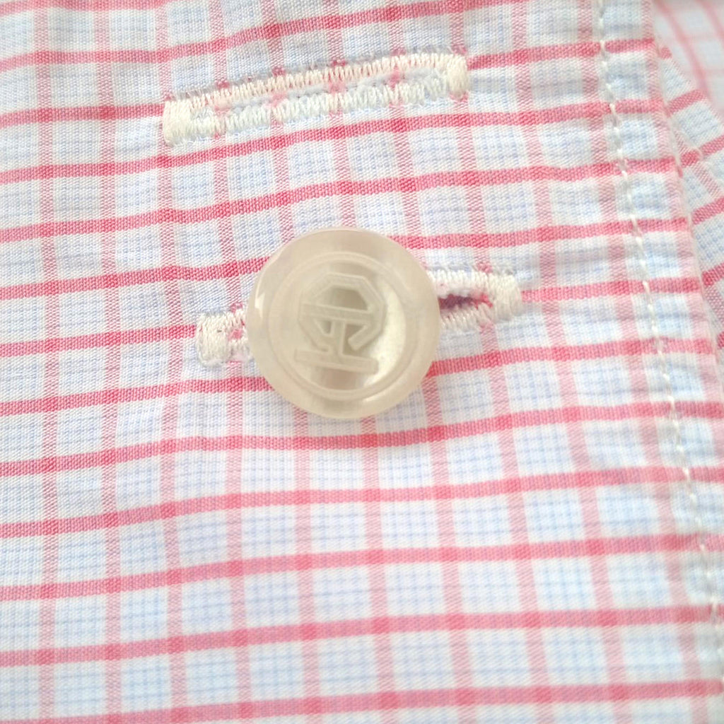 Gieves & Hawkes Pink Check Long Sleeve Shirt Men's UK Size M 37" Chest