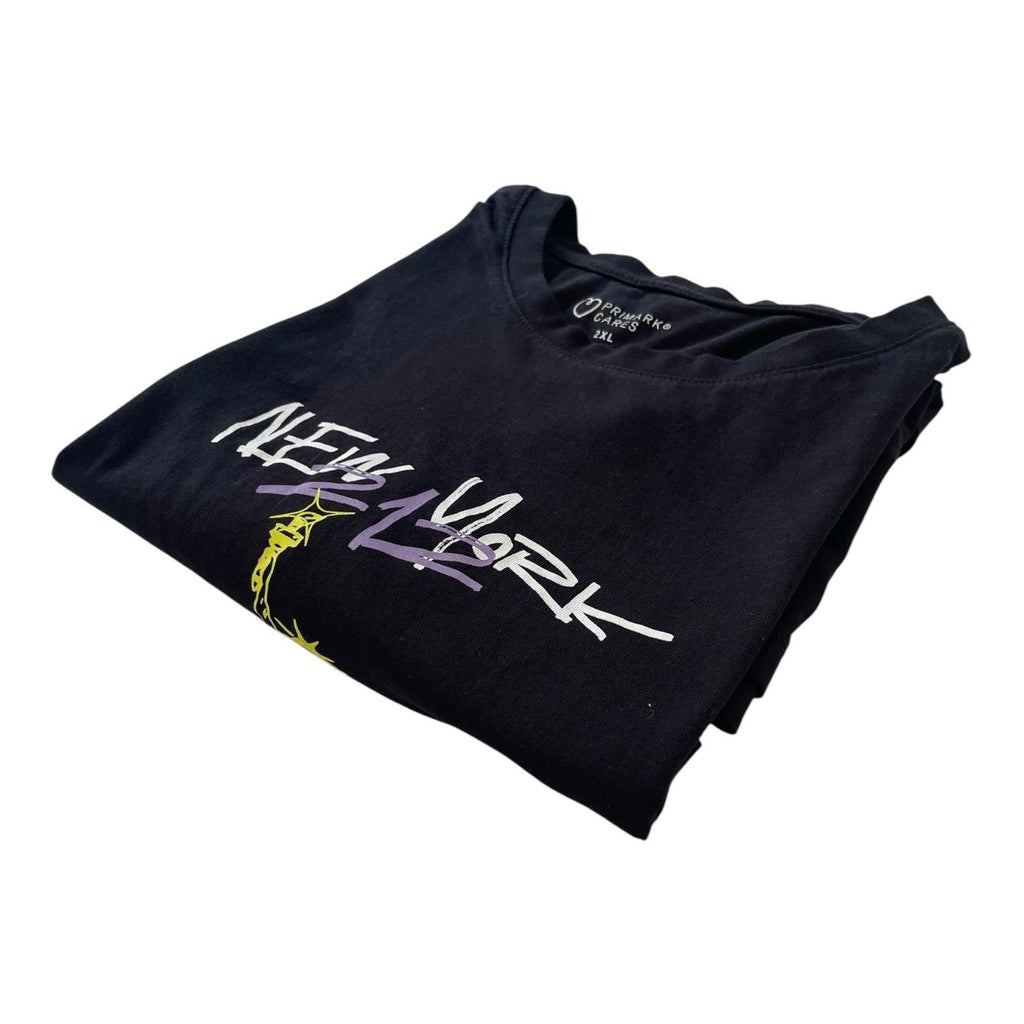 New York 212 Downtown 1981 T-Shirt Men’s UK 2XL Black Crew Neck Graphic Print