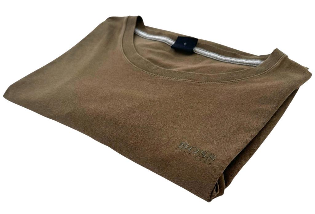 Hugo Boss T-Shirt Men's UK Size L Brown Short Sleeve Summer Fashion Designer