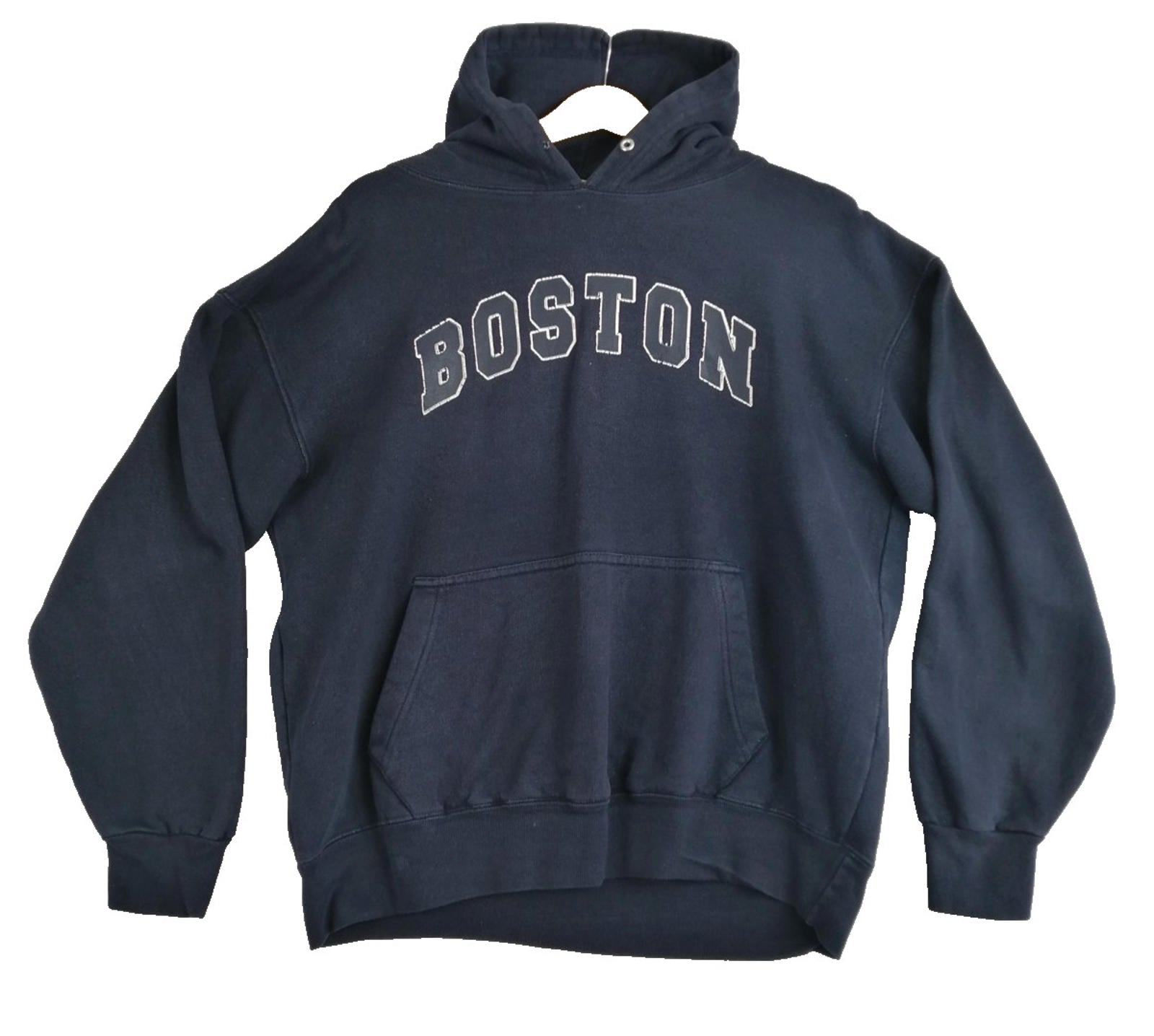 Boston Hoodie Men's Size M Navy Blue Jersey Hooded Pockets Sports