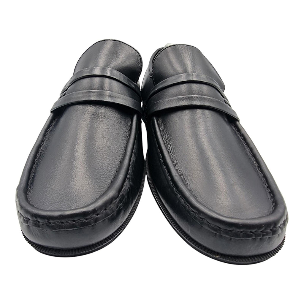 George Black Shoes Faux Leather Slip On Loafers Wide Fit Men's UK Size 6