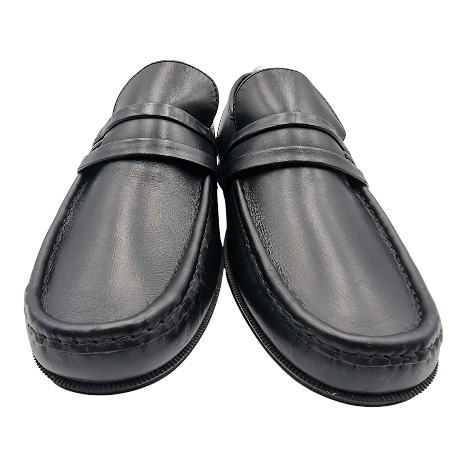 George Black Shoes Faux Leather Slip On Loafers Wide Fit Men's UK Size 6