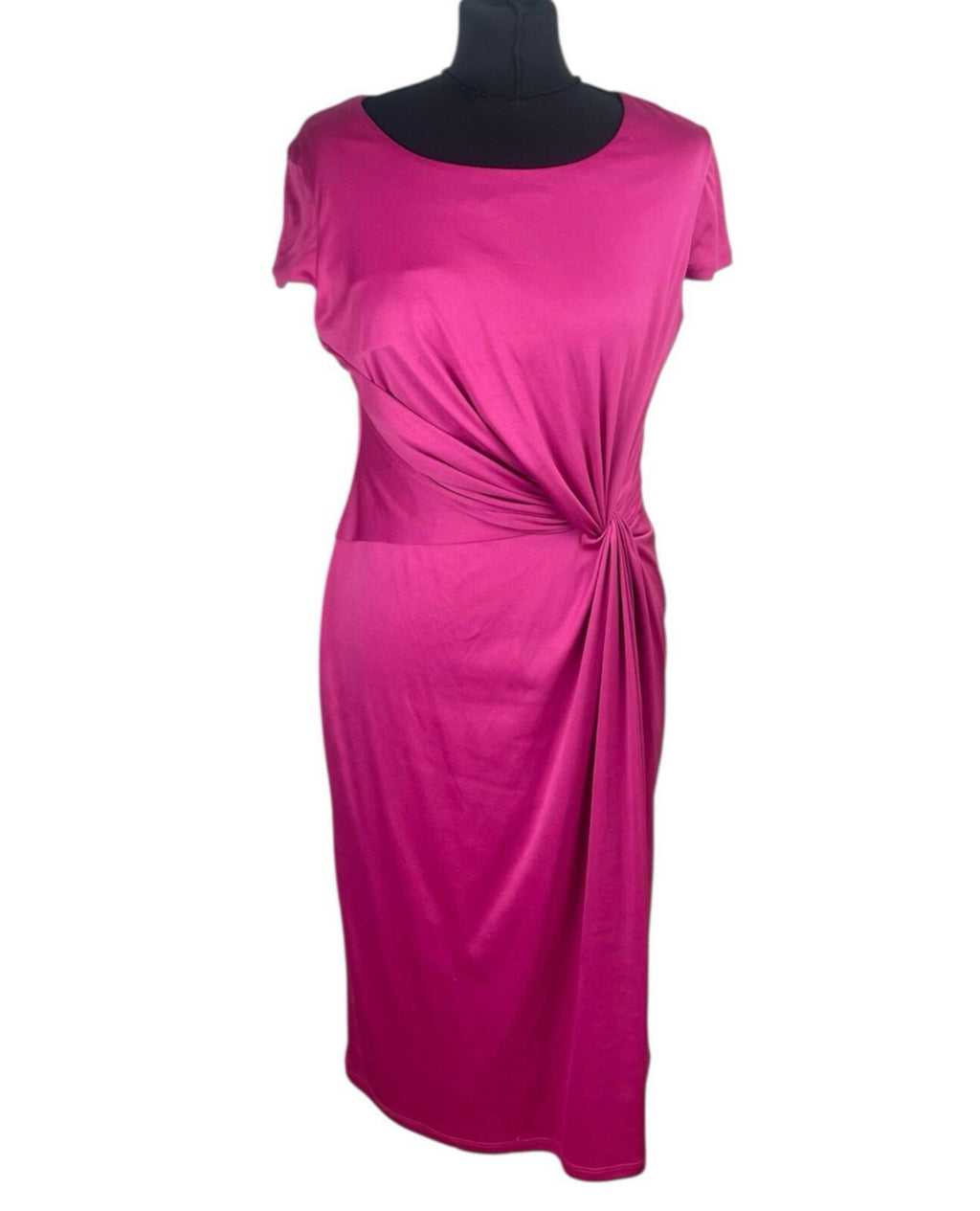 Damsel In A Dress Satin Party Dress Women's UK Size 12 Ruched Cap Sleeve Pink