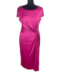 Damsel In A Dress Satin Party Dress Women's UK Size 12 Ruched Cap Sleeve Pink