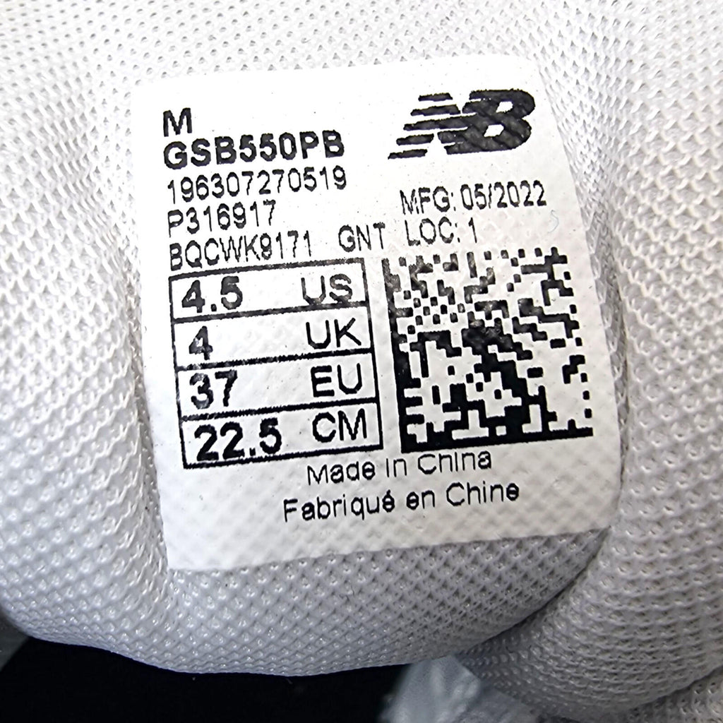 New Balance 550 Trainers Women's UK Size 4 White Grey Colorway Shoe Sneakers