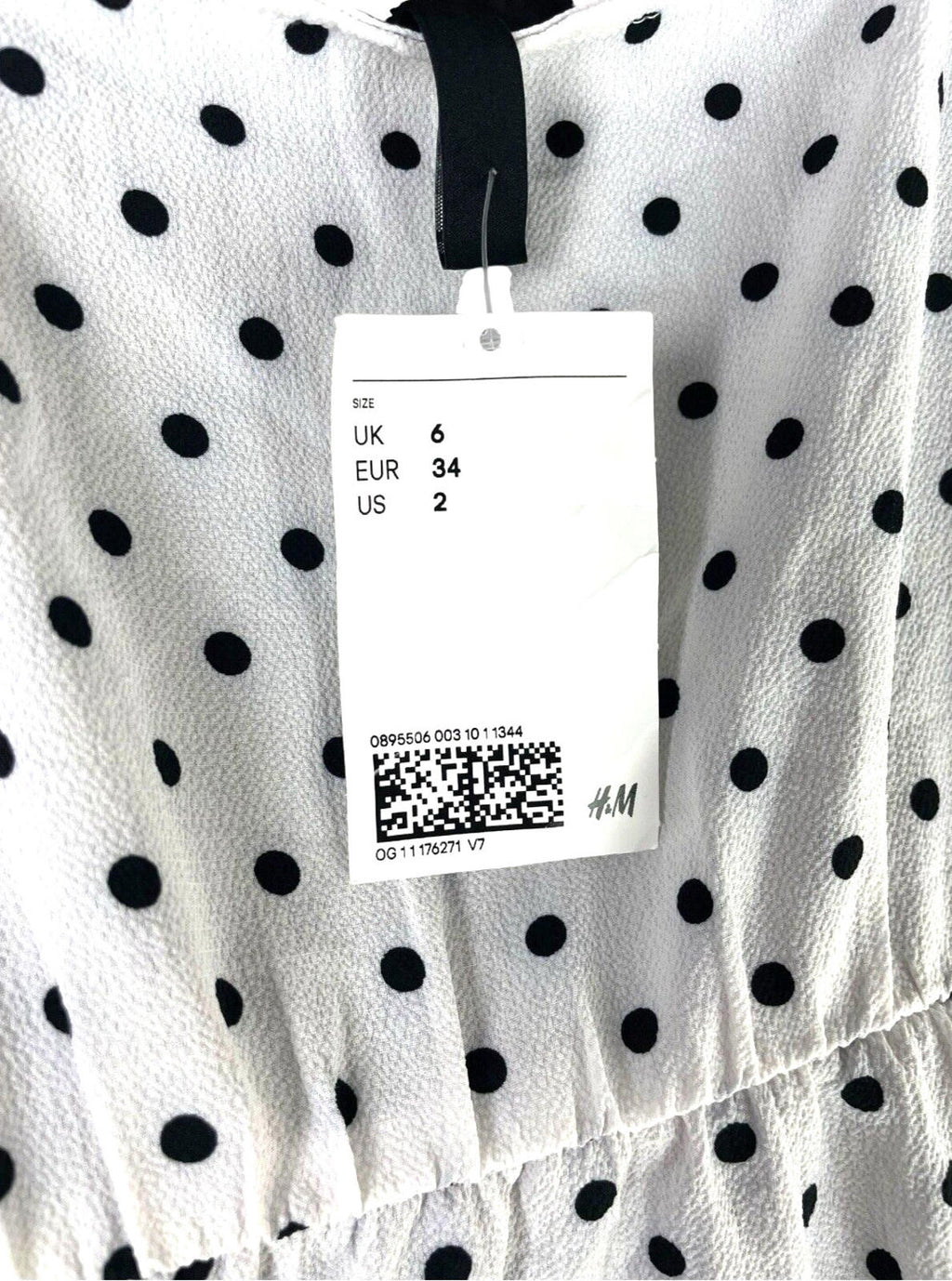 Divided White Polka Dot Mini Dress Frill Hem Women’s UK Size 6