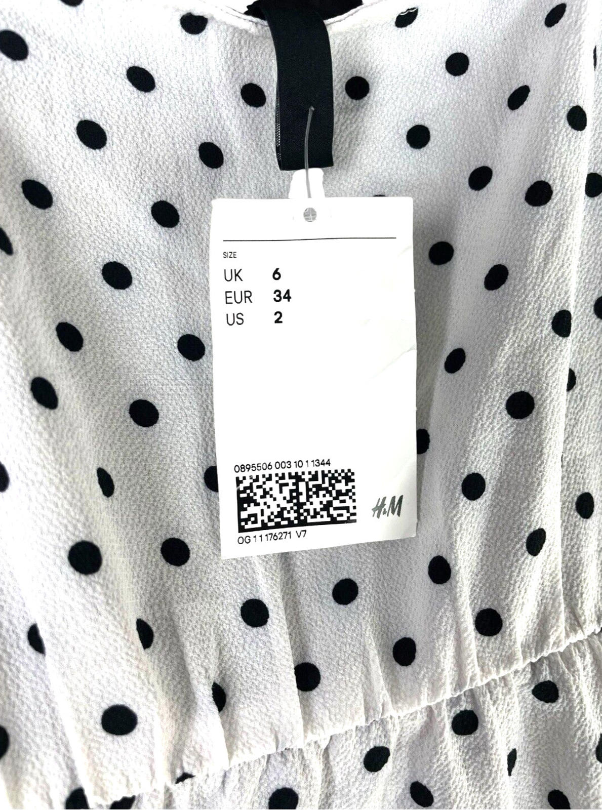 Divided White Polka Dot Mini Dress Frill Hem Women’s UK Size 6