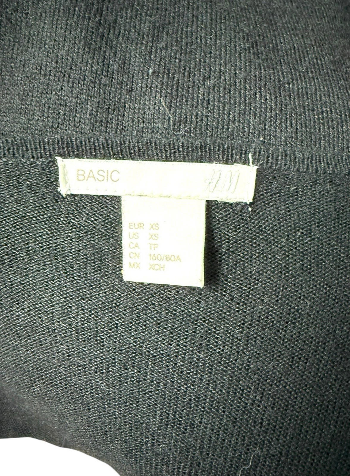 H&M Black Thin Cardigan Open Front Women’s UK Size XS
