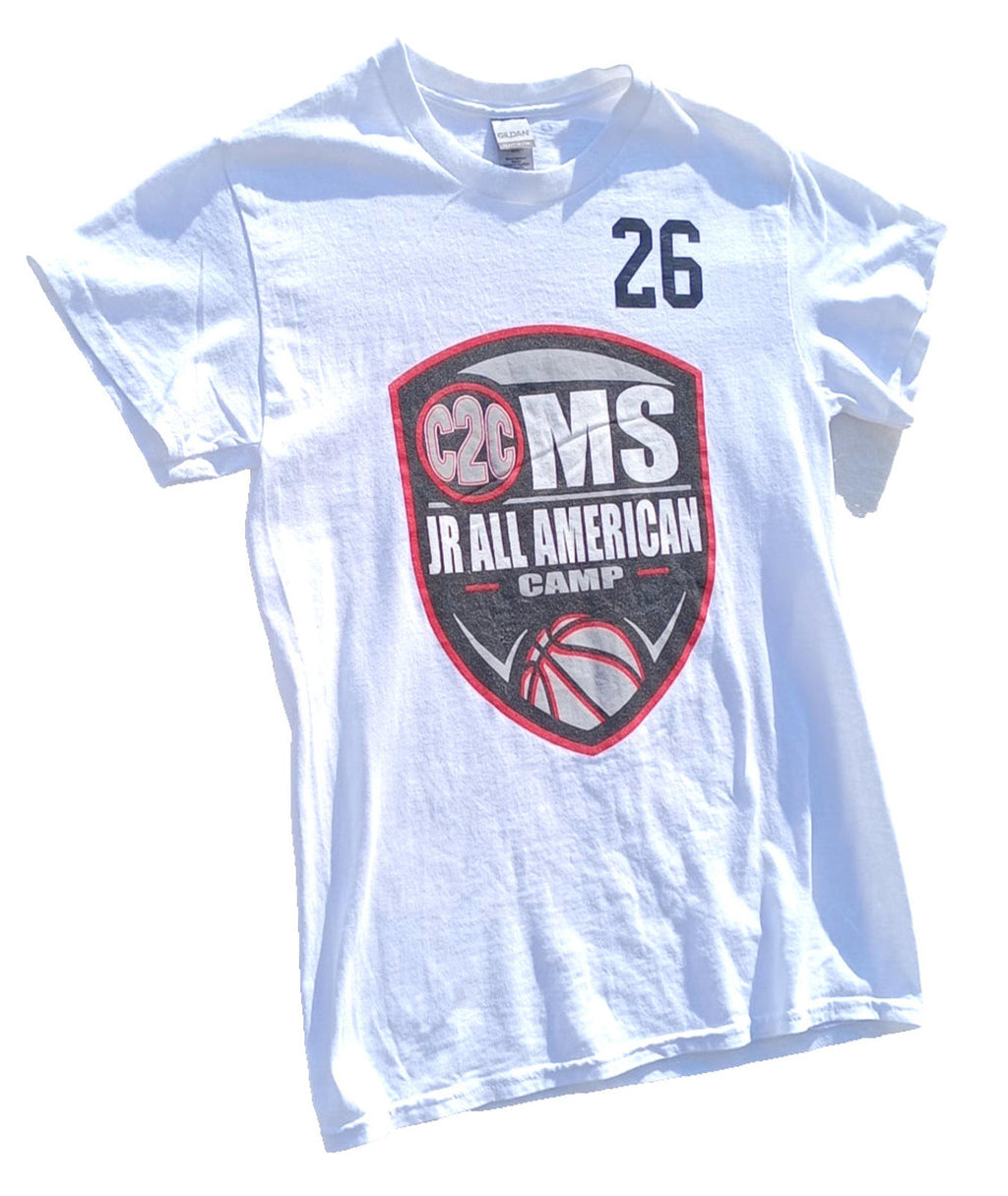 NYG Basketball T-Shirt Women's UK Size S White Coast to Coast All American Camp