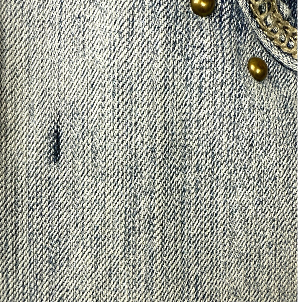 Choklate Faded Jeans Flared Women’s UK Size 18 Studded Vintage Look Blue Denim