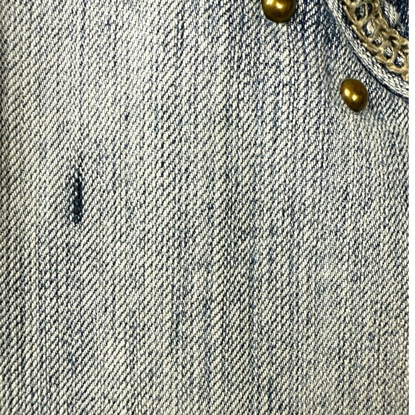 Choklate Faded Jeans Flared Women’s UK Size 18 Studded Vintage Look Blue Denim