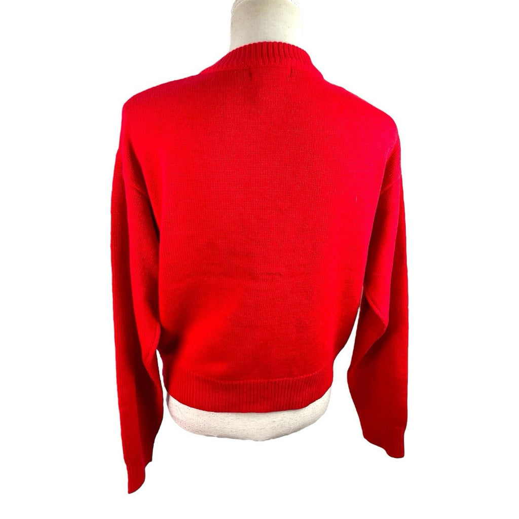 Pretty Little Thing Red Tight Knit Cardigan Button Fastening Women’s UK Size S