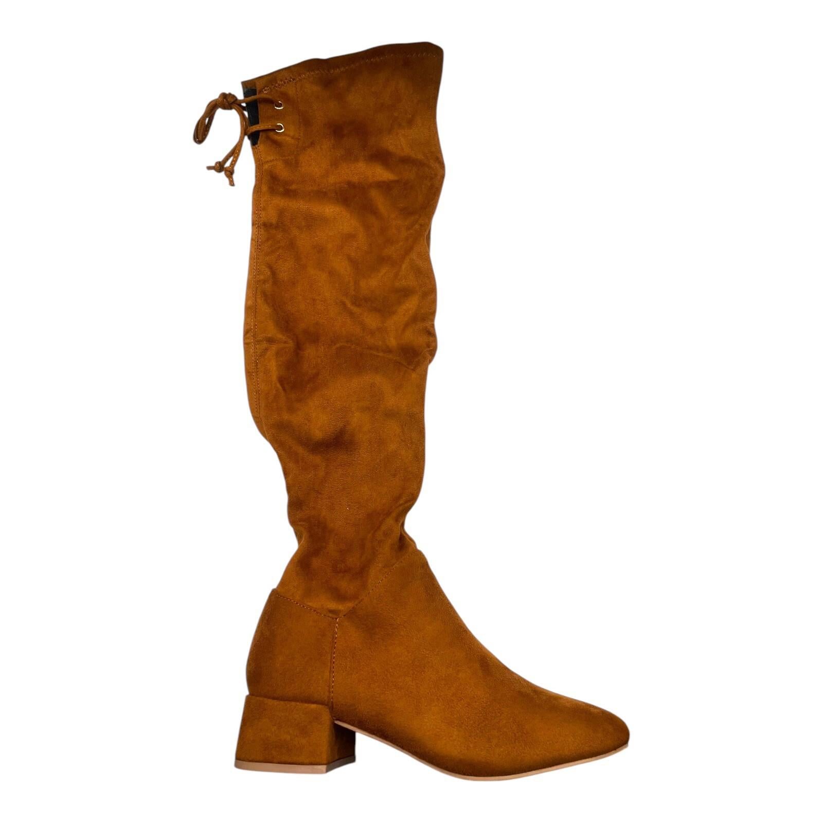 Greatonu Brown Faux Suede Over The Knee High Boots Women’s UK Size 3.5 EU 36