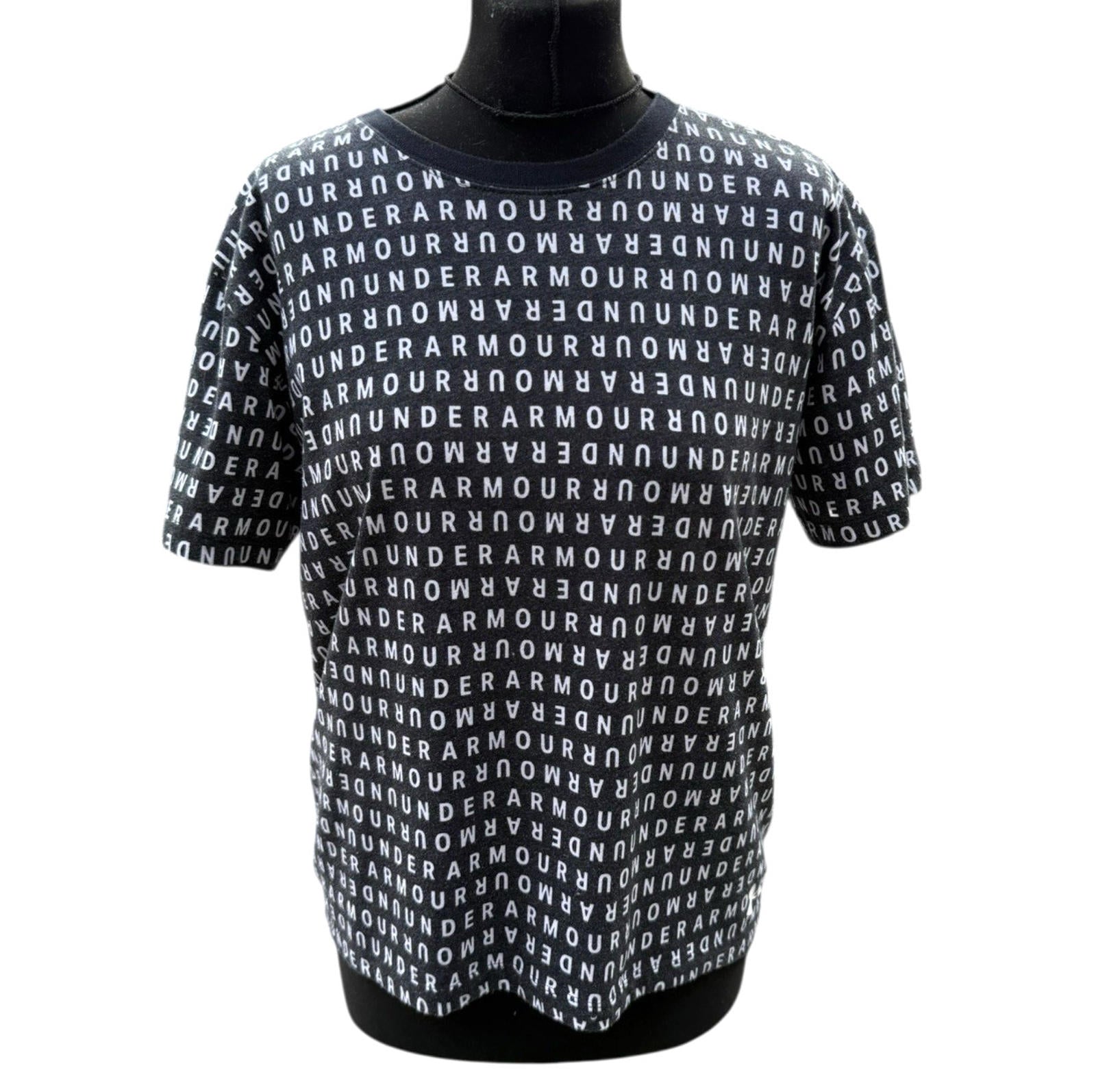 Under Armour Black White T-shirt Logo Print Shirt Sleeve Women’s UK Size S