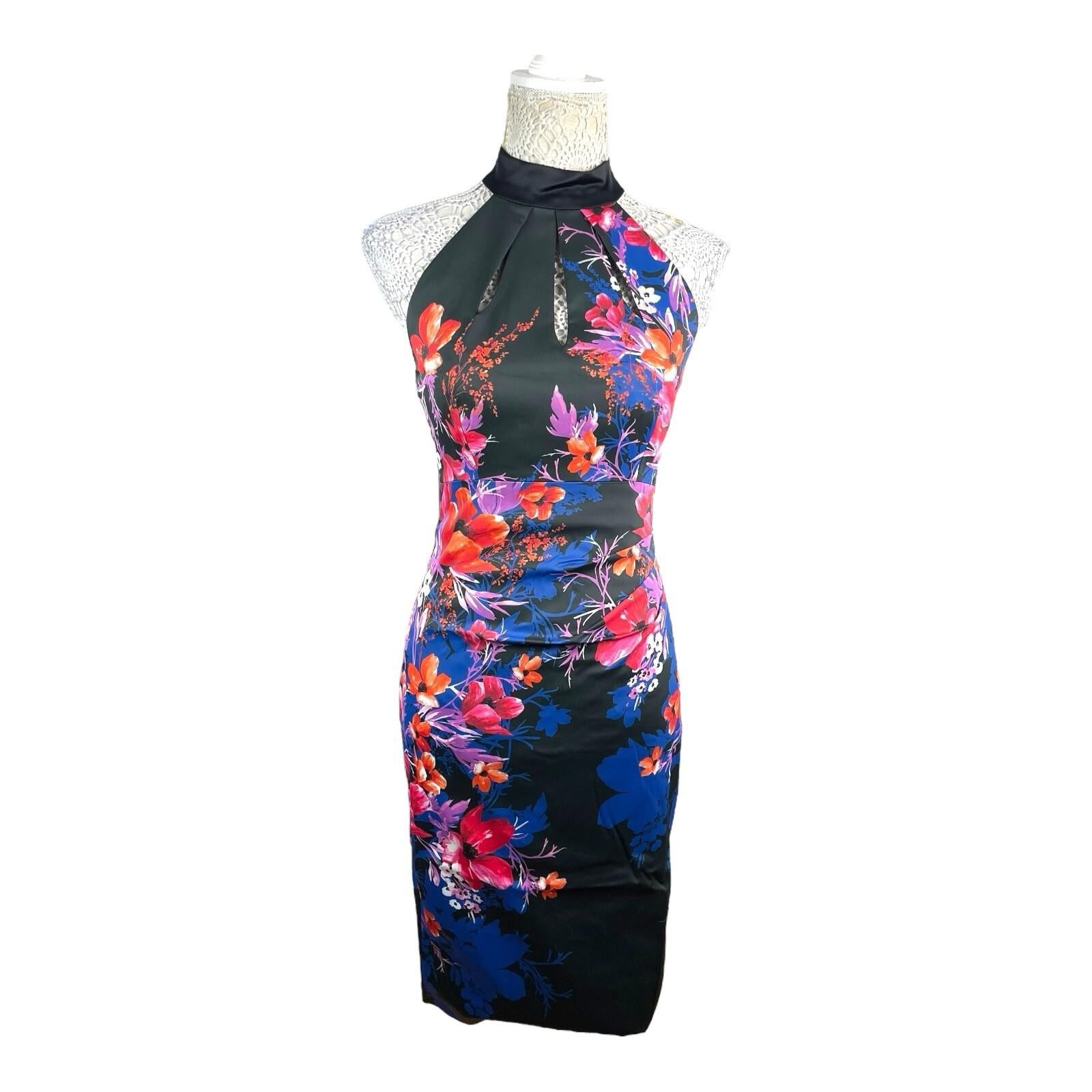 Karen Millen Multicolour Floral Midi Dress Women’s UK Size 10